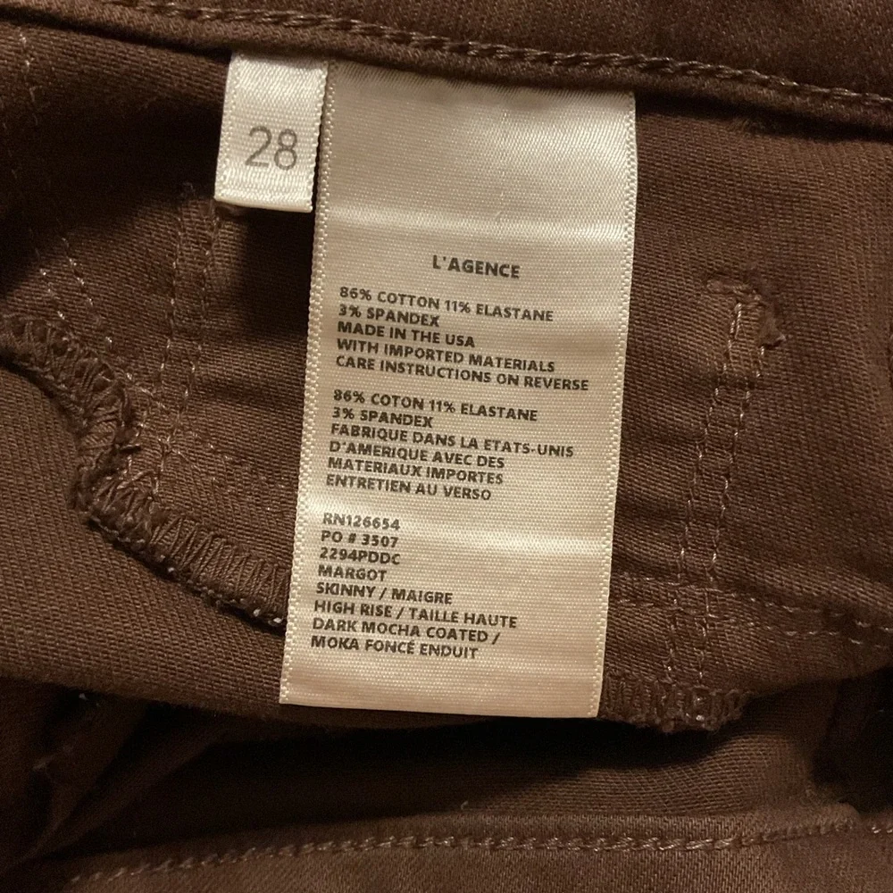 L’ Agence Margot Skinny Jeans Brown High Rise - Picture 11 of 12